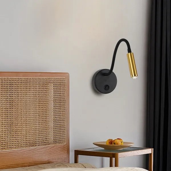 Brilagi -LED Lampada da parete flessibile dimmerabile MAYA 1xG9/4W/230V nero/oro