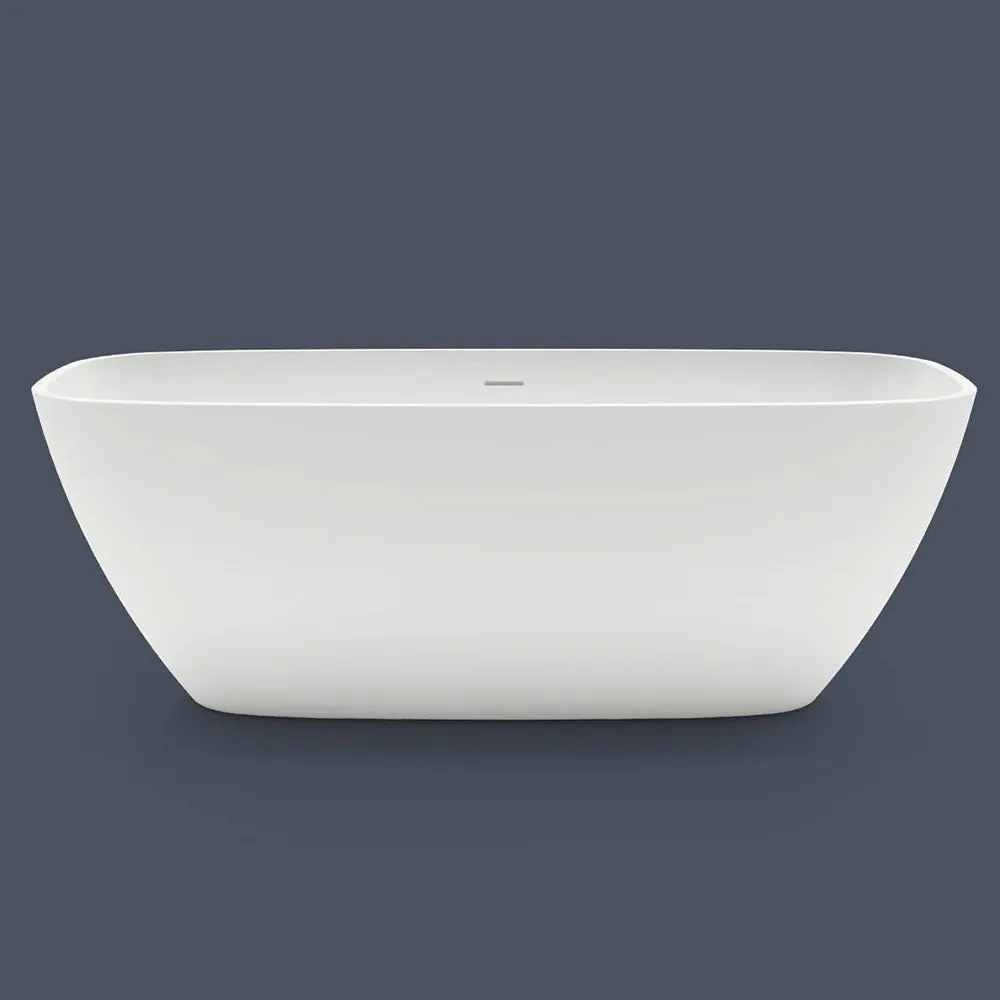 Vasca da bagno freestanding in solid surface bianco opaco o bianco lucido Mod. Brio Treesse