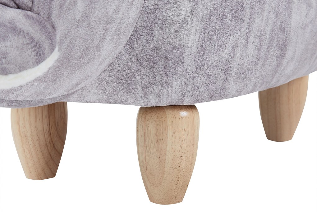 Pouf animaletto velluto grigio PUG Beliani