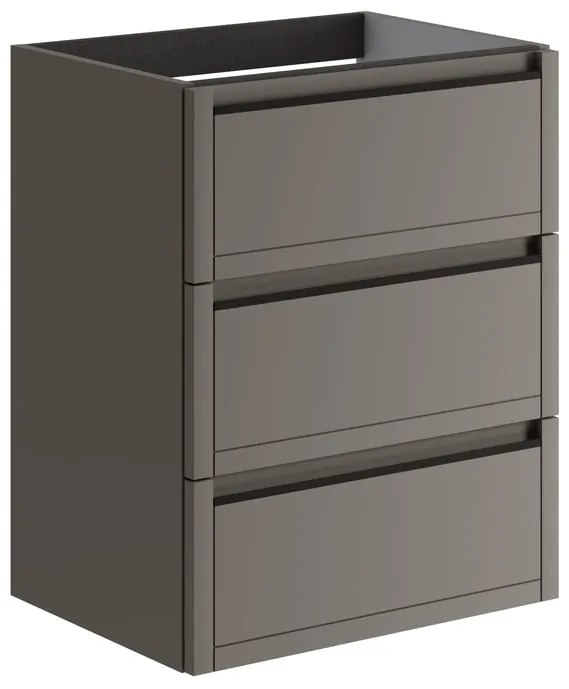 Mobile da bagno sotto lavabo TRATTO grigio opaco L 59.5 x H 78 x P 45.5 cm 3 cassetti, lavabo non incluso