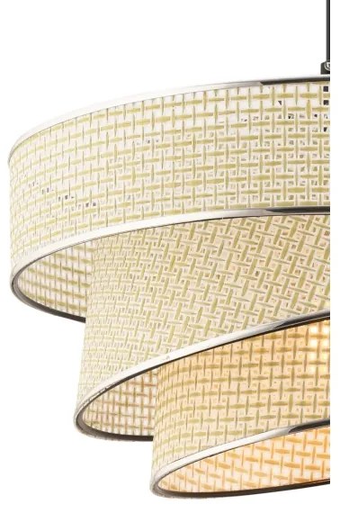 Lampadario a sospensione con cavo COUPER 1xE27/60W/230V crema/cromo lucido