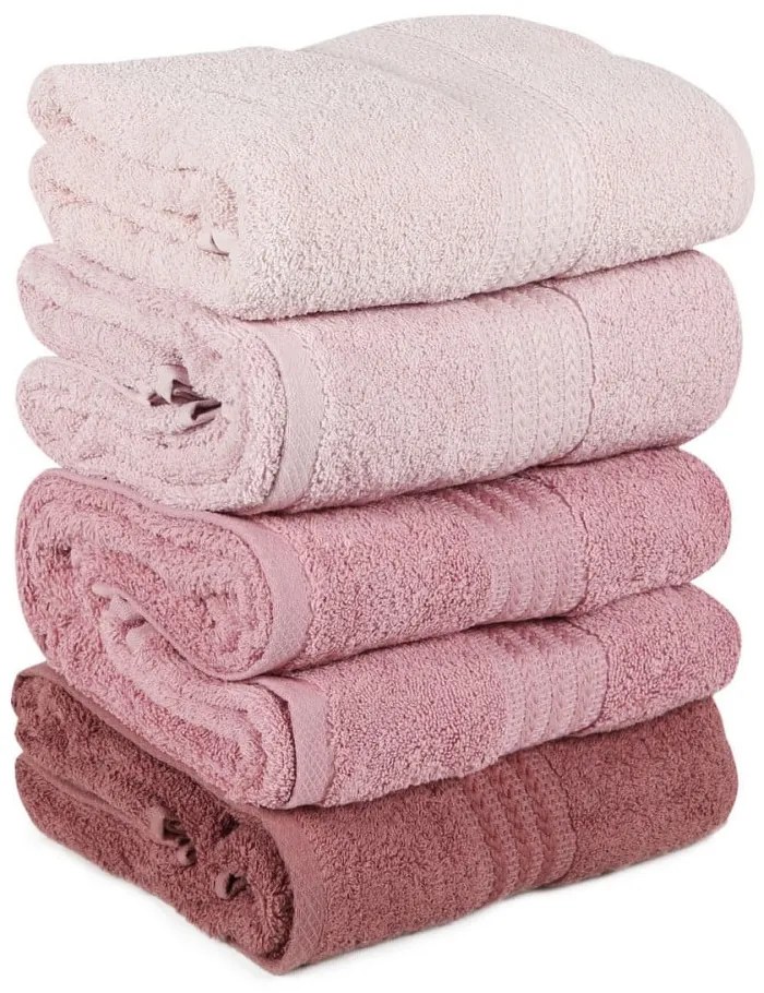 Set di 4 asciugamani Powder, 70 x 140 cm Rainbow - Foutastic