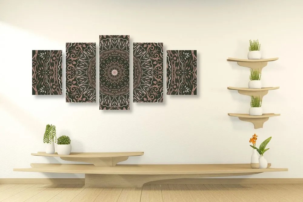 Quadri 5 pezzi – Mandala in stile vintage