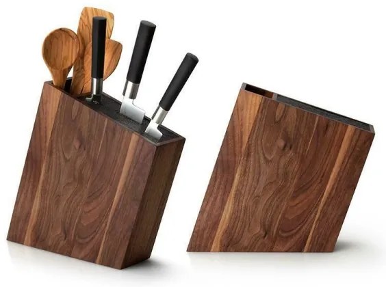 Continente C4251- Portacoltelli con inserto flexi e vano 31x8x24,5 cm noce