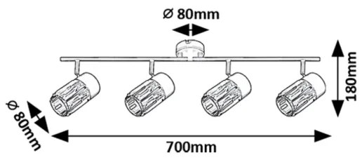 Rabalux 73062 - Faretto VENARO 4xE14/15W/230V