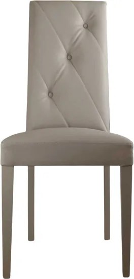 Sedia ecopelle Tortora - schienale imbottito 2 sedie JENNY