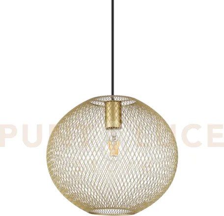 Net sospensione in rete metallica 1 luce attacco e27 29,5cm oro