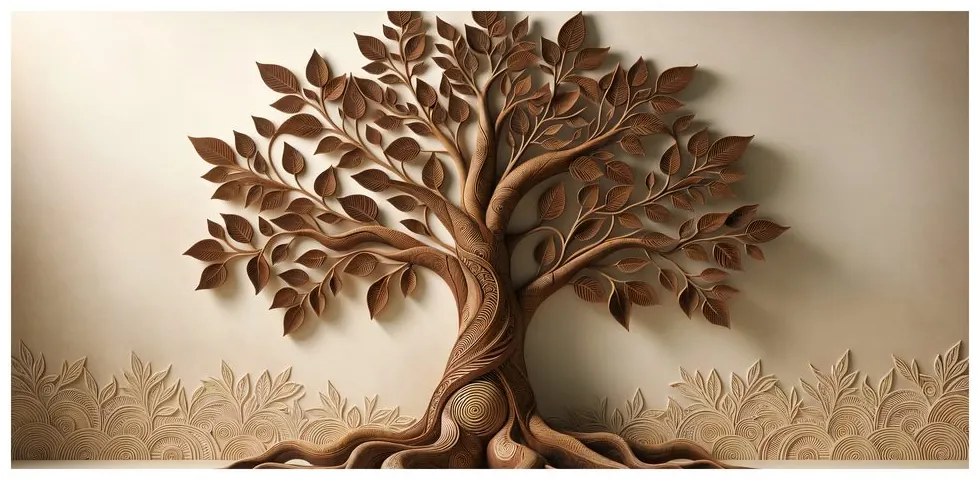 Quadro su tela – Albero della vita in tonalità naturali