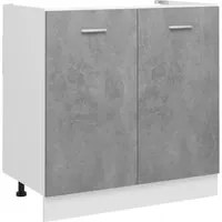 Armadio per Lavabo Grigio Cemento 80x46x81,5 cm in Multistrato 801200