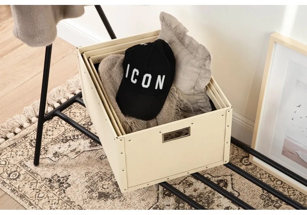 Scatole di cartone beige in set da 3 Ture - Bigso Box of Sweden