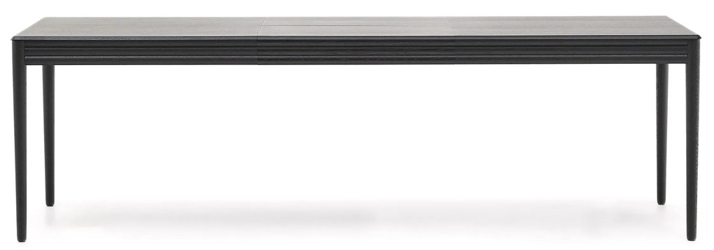 Kave Home - Tavolo allungabile Lenon in impiallacciatura e legno massello di rovere nero 160(200)x90cm