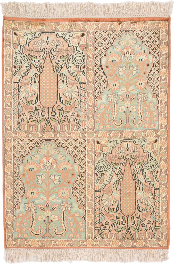 Cashmere Silk Tappeto orientale 90 x 60 (Indian) Annodato A Mano