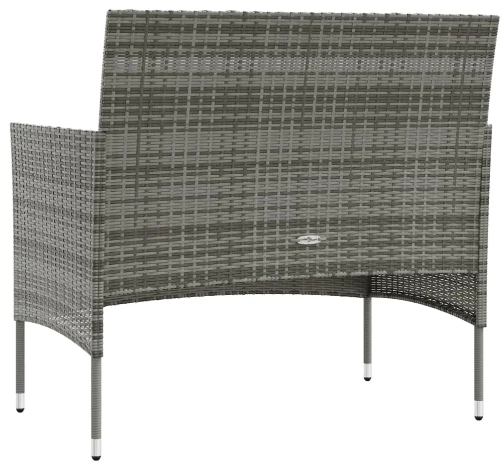 Set divani da giardino 16 pz con cuscini in polyrattan grigio