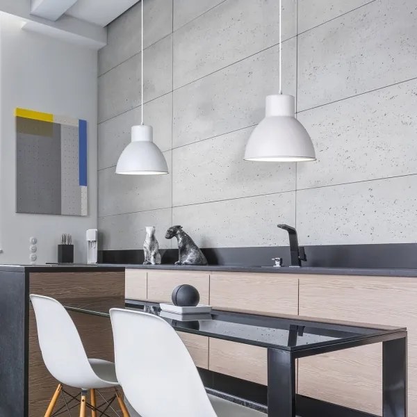 Rabalux 2577 - Lampadario DEREK 1xE27/60W/230V bianco