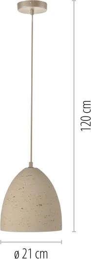 Schöner Wohnen 12540-42 - Lampada a sospensione su cavo TRAVENTA 1xE27/40W/230V Ø 21 cm cemento