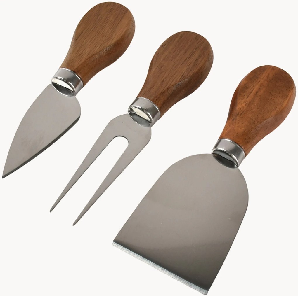 Set di 3 coltelli da formaggio con manico in legno Fromage