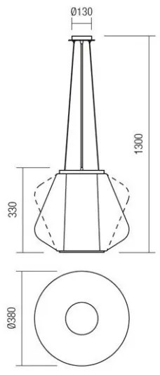 Redo 01-1140 - Lampadario a sospensione con filo FUSION 1xE27/42W/230V diametro 38 cm grigio