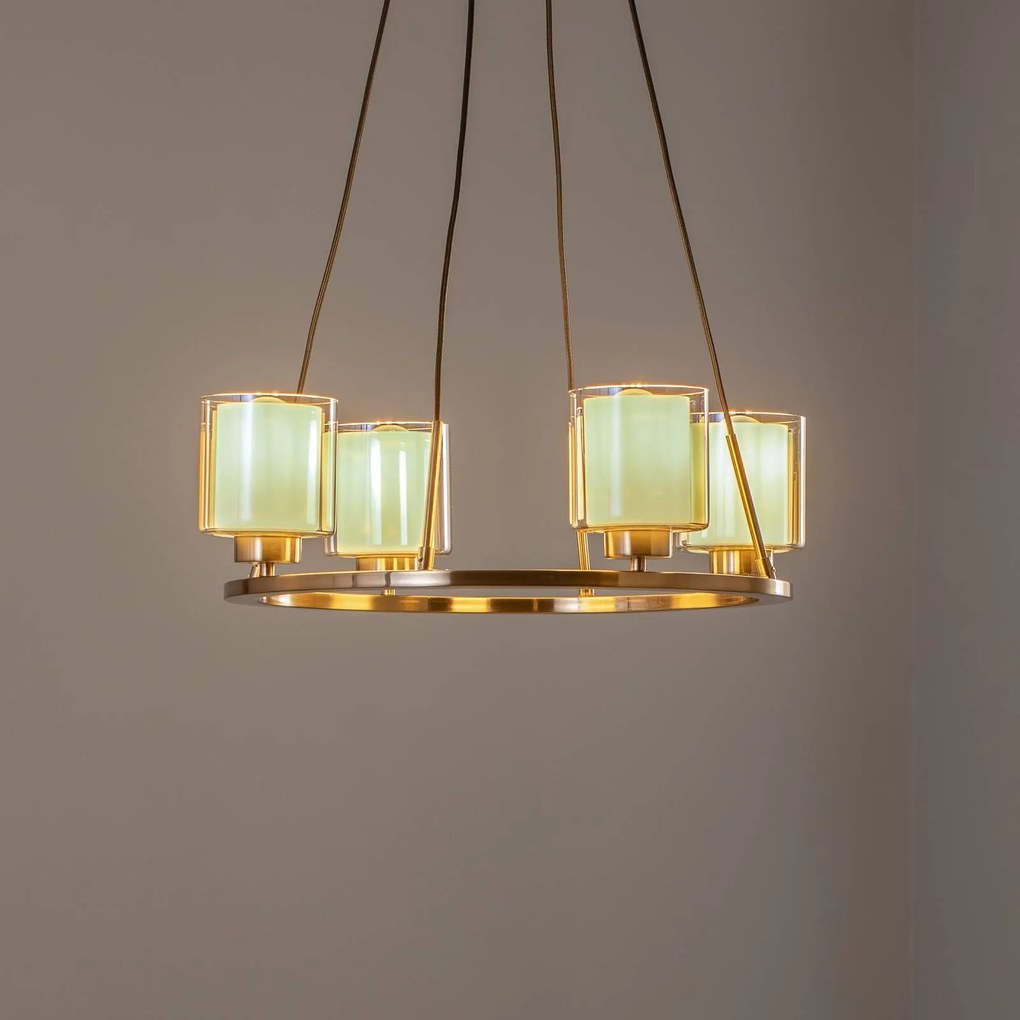 Lucea Lampadario Ressa Ø 59 cm ottone anticato, a 4 luci.