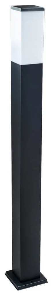 Paletto da Giardino 100cm Quadrato acciaio INOX Nero IP54 IK06 base E27