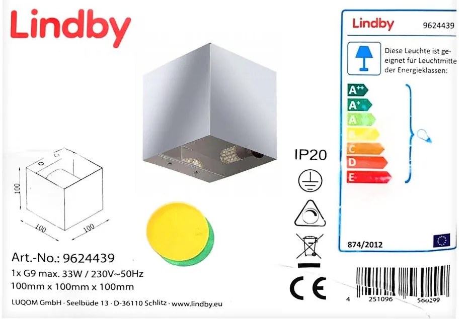 Lindby - Applique NEHLE 1xG9/33W/230V