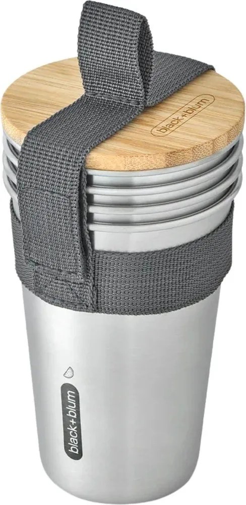 Tazze da viaggio in set argentate in acciaio inox 4 pz 500 ml – Black + Blum