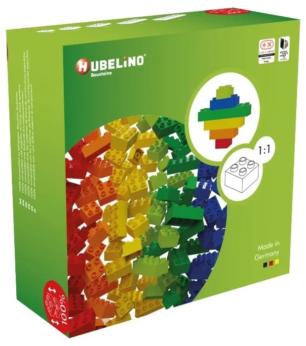 Set di blocchi da costruzione per la pista di palline Rainbow, 120 pezzi Blocks - Hubelino