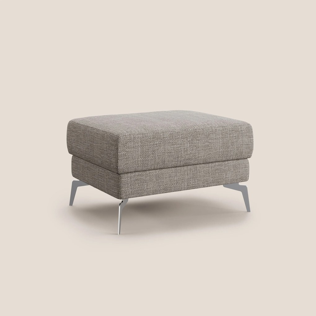 Star Pouf con piedini alti in tessuto impermeabile morbido intreccio T06 tortora
