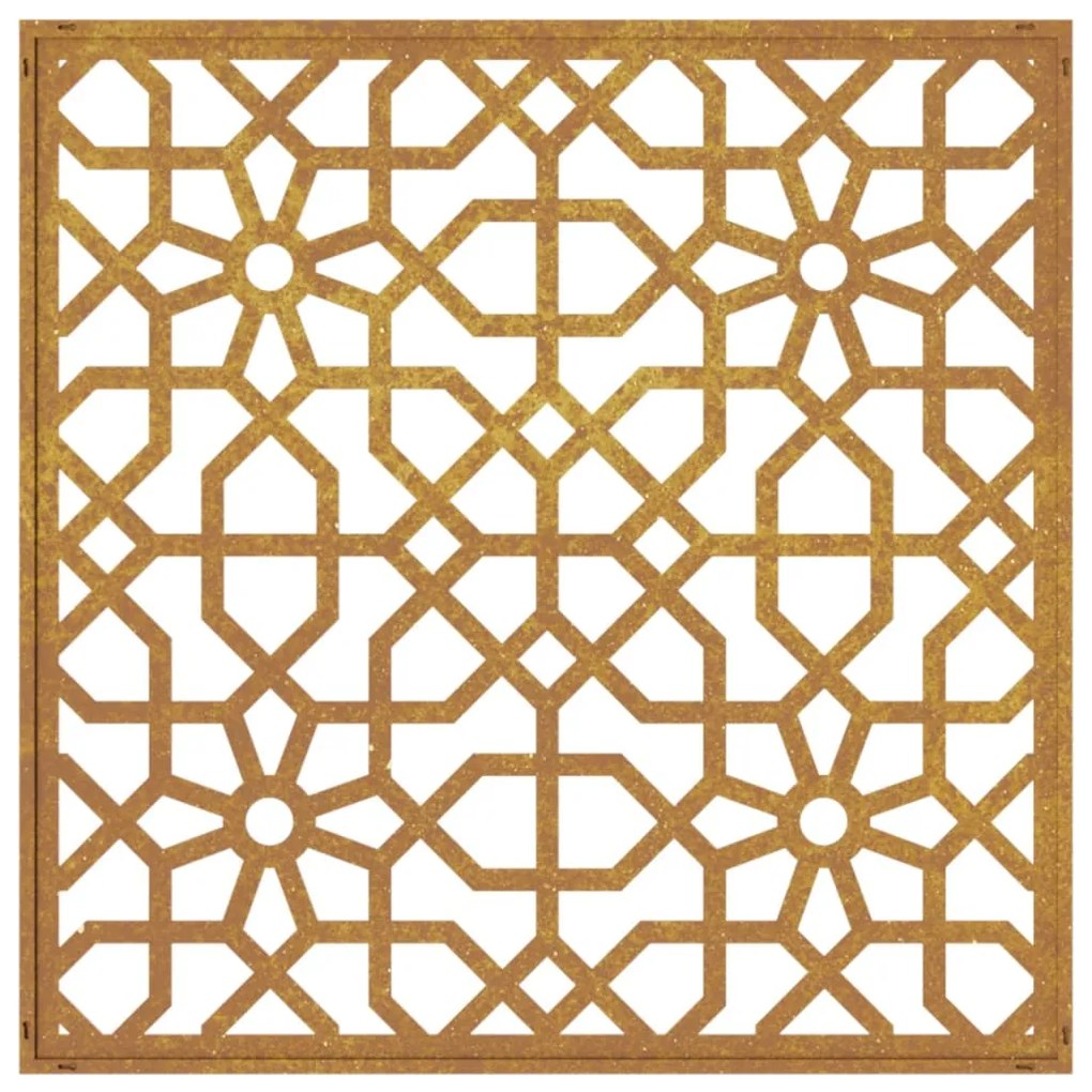 Decorazione muro da giardino 55x55 cm moresco acciaio corten