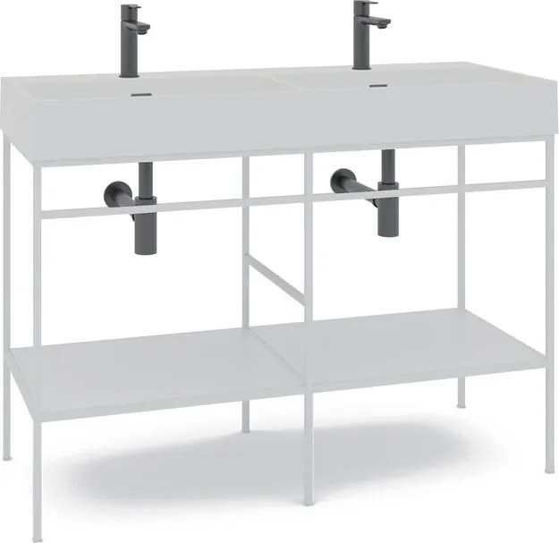 Mobile bagno da terra con lavabo L 120 x H 89 x P 45.5 cm bianco per doppia vasca Outline