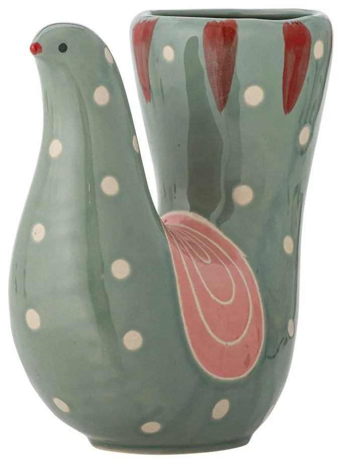 Vaso in gres verde dipinto a mano (altezza 19 cm) Trudy - Bloomingville
