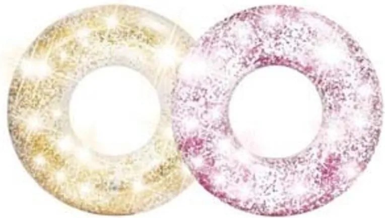 SALVAGENTE GONFIABILE CIAMBELLA GLITTER 2 COLORI ASSORTITI cm.119 peso kg.0,95 (56274) INTEX