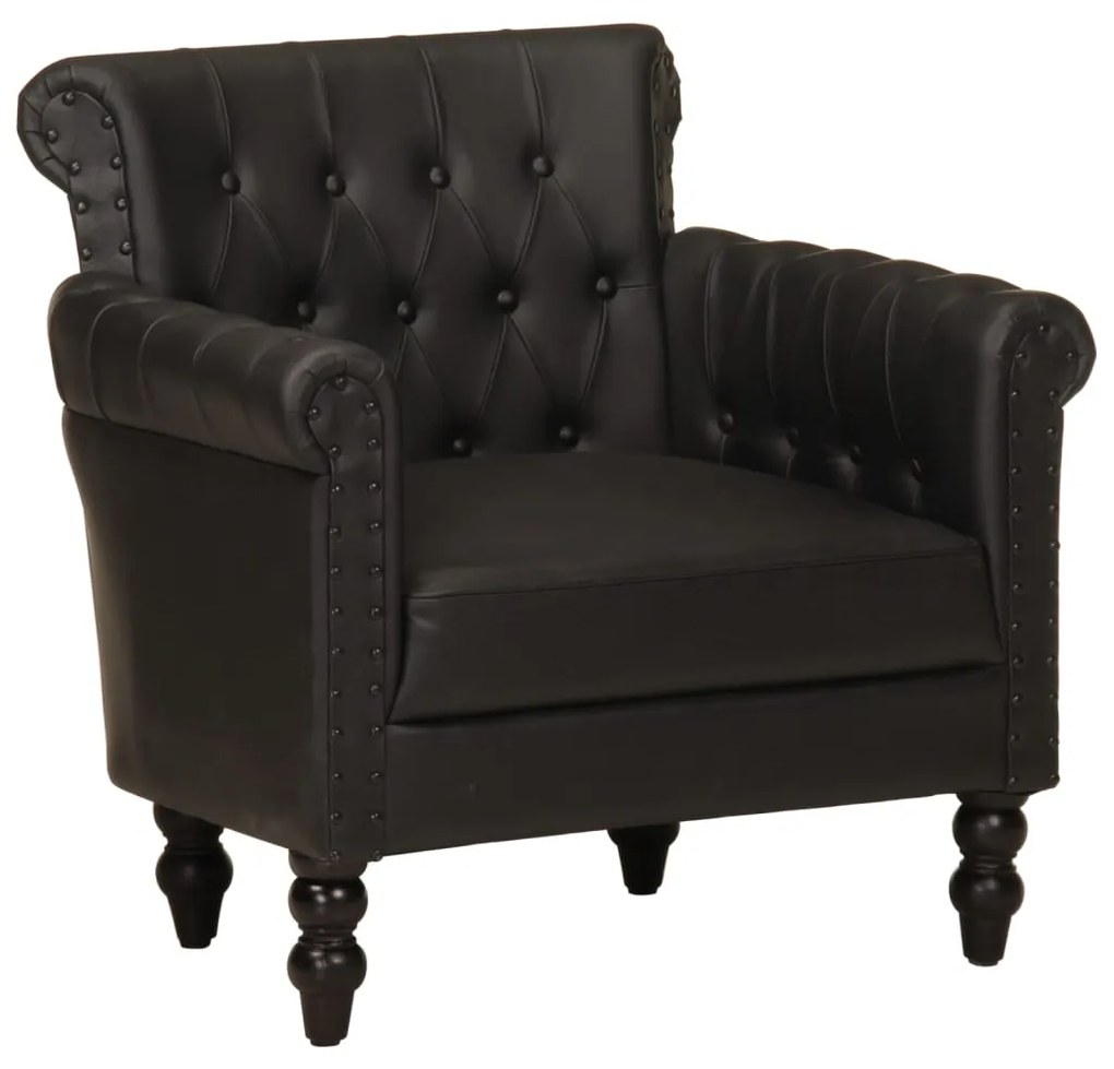 Poltrona Nera İn Vera Pelle Di Capra /