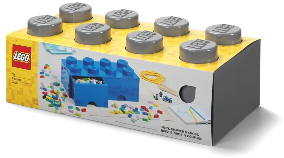 Scatola portaoggetti per bambini grigio scuro con 2 cassetti - LEGO®