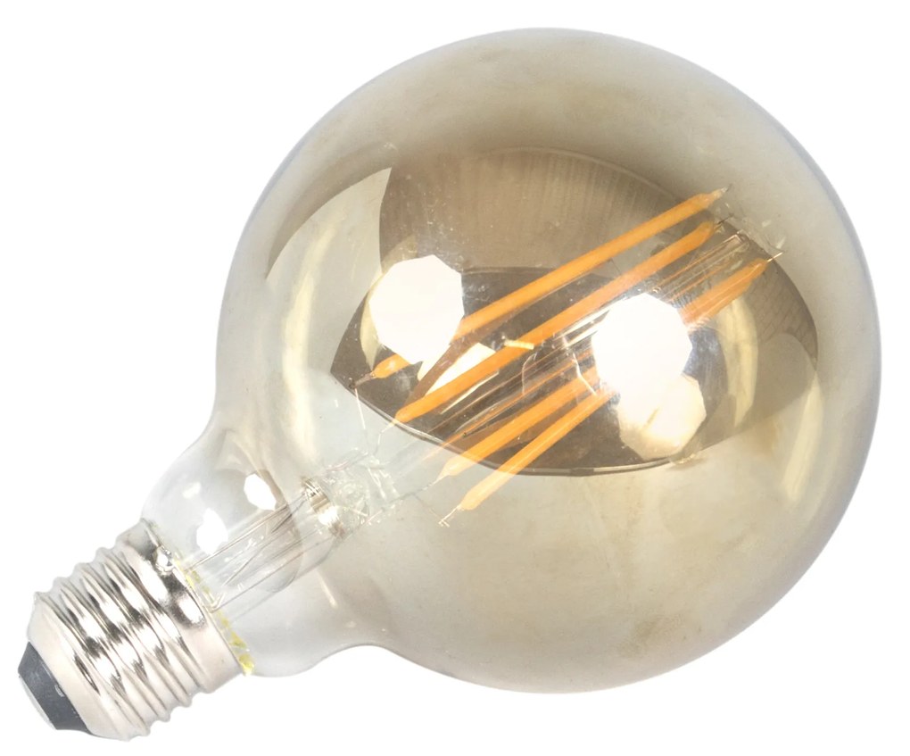 Set di 3 lampadine LED dimmerabili E27 G95 fumé 5W 380lm 2200K