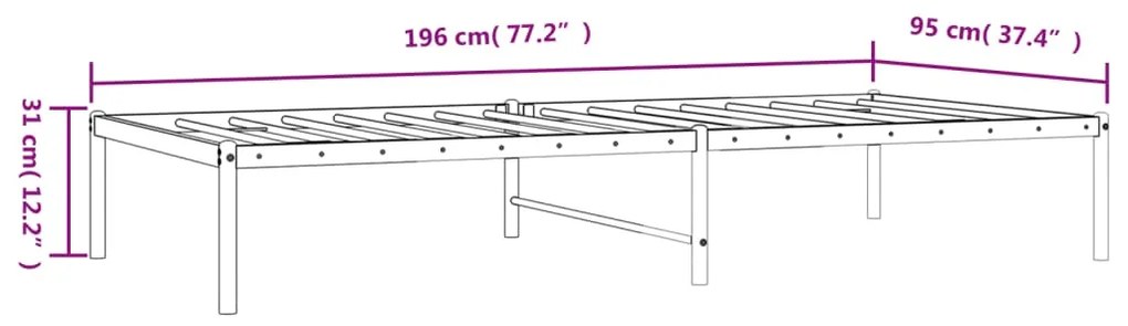 Giroletto in Metallo Bianco 90x190 cm