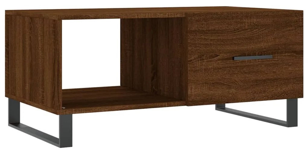 Tavolino da salotto rovere marrone 90x50x40cm legno multistrato