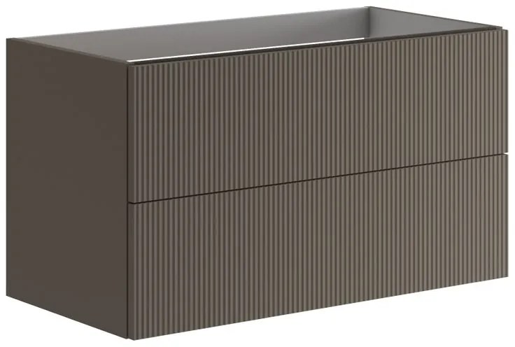 Mobile da bagno sotto lavabo Opera grigio opaco L 89.5 x H 50 x P 45.5 cm 2 cassetti, lavabo non incluso