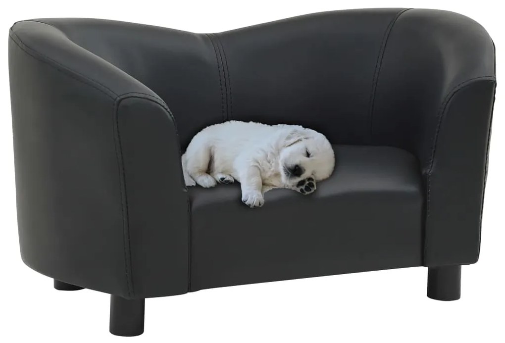 Divano Per Cani Nero 67x41x39 Cm İn Similpelle /