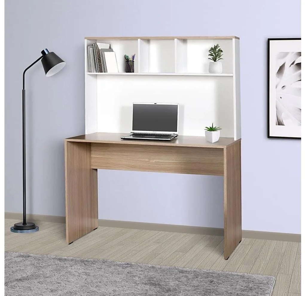 Tavolo da lavoro 149x110 cm bianco/marrone