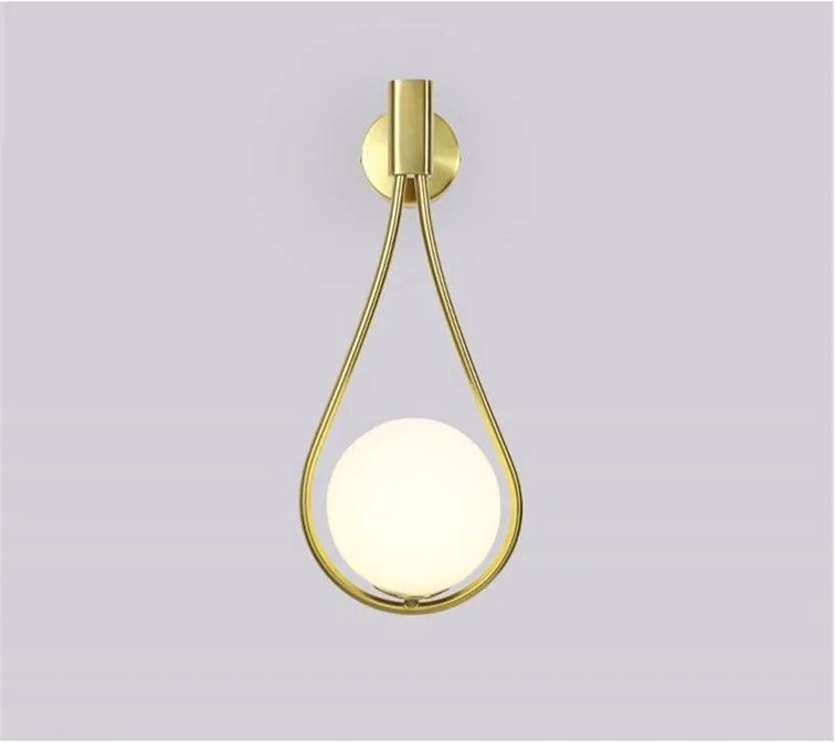LAMPADA DA PARETE VETRO PALLA GOLD APP603-1W