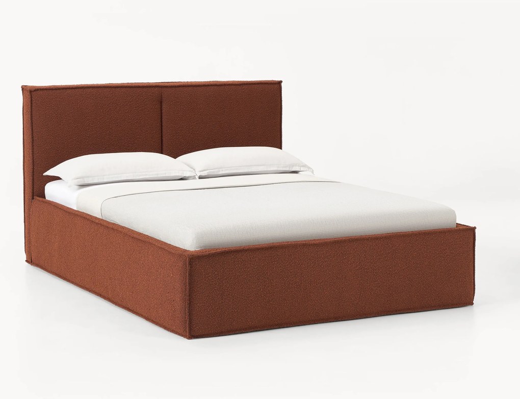Letto imbottito in bouclé con contenitore Dream
