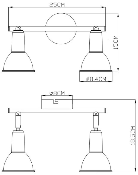 Globo 54648-2 - Faretto 2xE14/40W