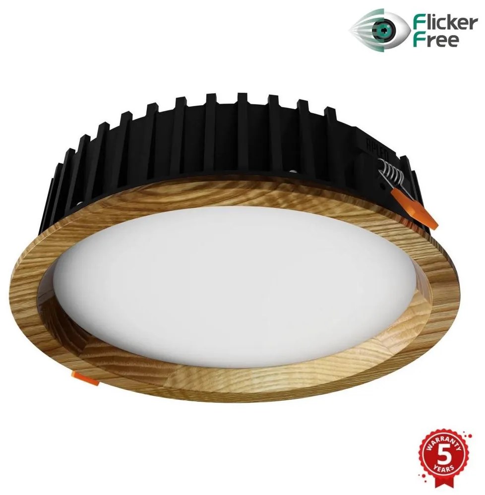 APLED - Lampada LED RONDO WOODLINE LED/12W/230V 4000K diametro 20 cm cenere legno solido