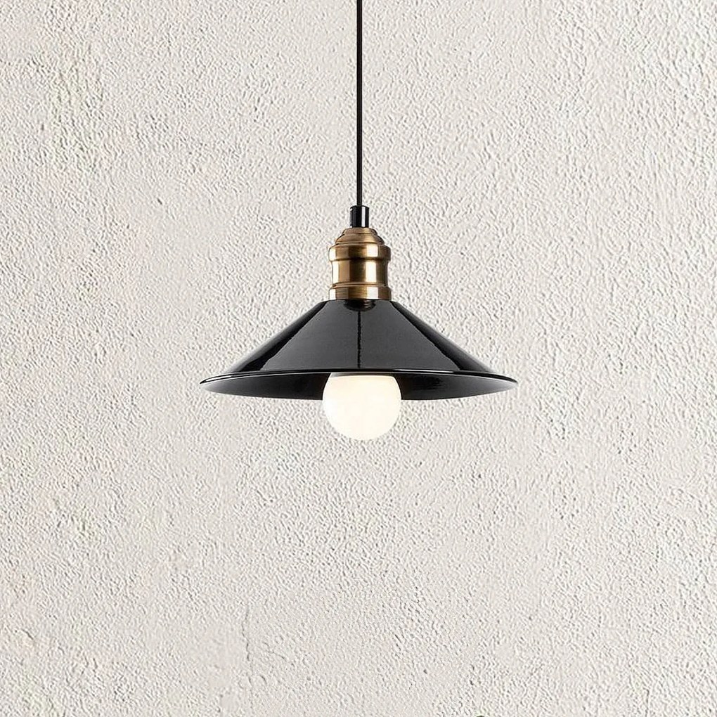 Opviq Lampada a sospensione Berceste 250-S, nero/oro, metallo, Ø 24 cm