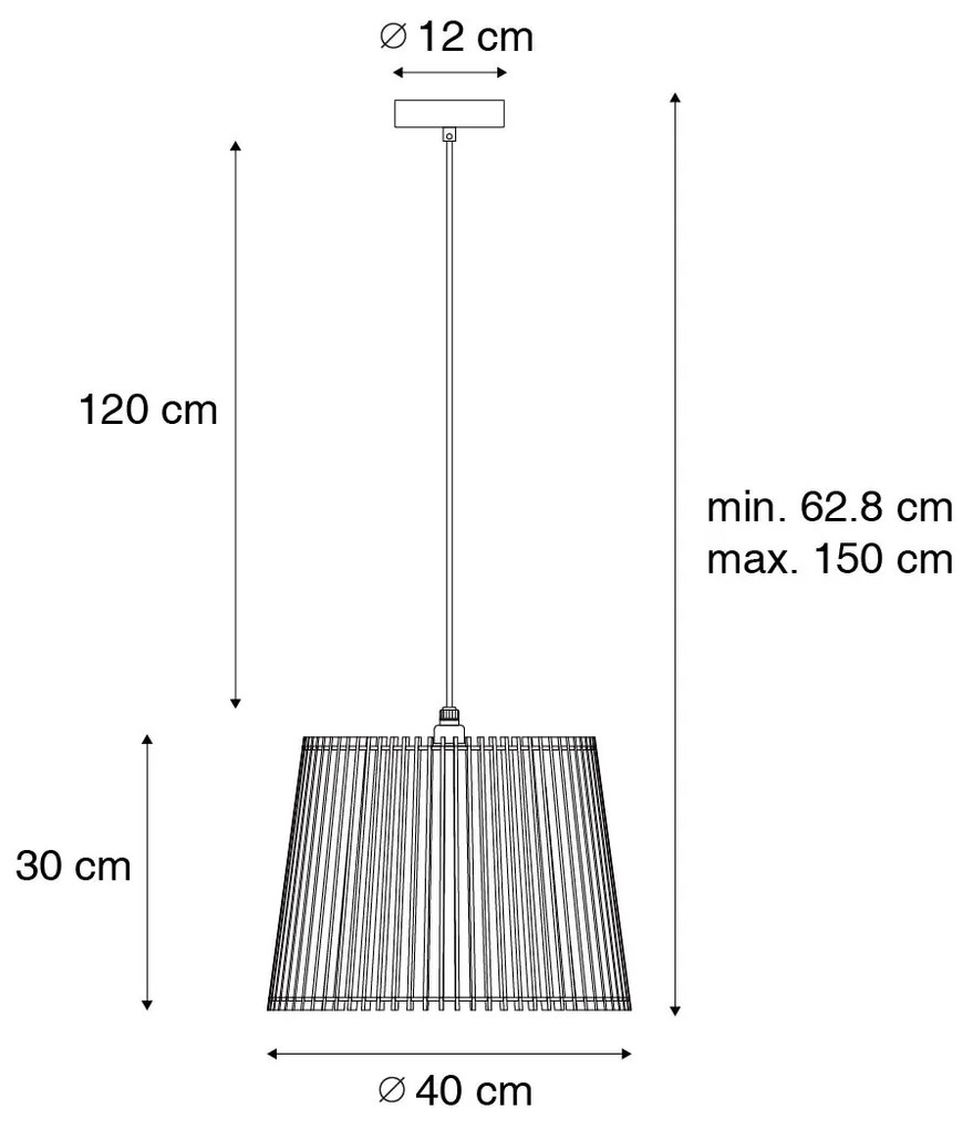 Lampada a sospensione da esterno rustica in legno IP44 - Jayla