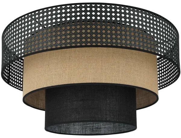 Brilagi - Lampada da soffitto DAKOTA LUNETA 1xE27/15W/230V Ø45 cm nero/rattan
