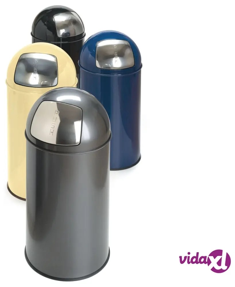 EKO Pattumiera con Coperchio a Pressione 40 L Grigio Opaco
