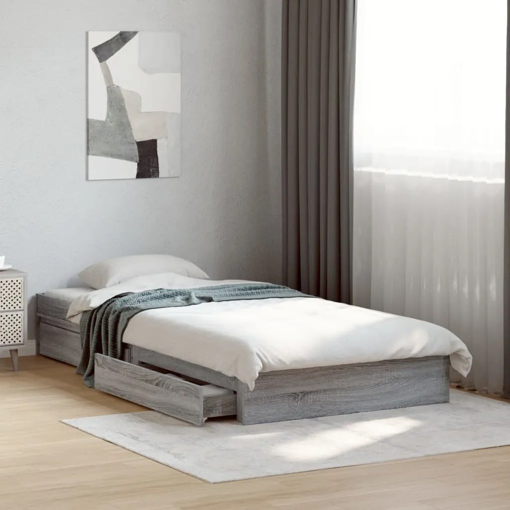 Giroletto cassetti grigio sonoma 100x200 cm legno multistrato