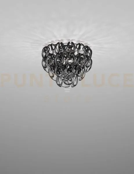 Giogali lampadadario a soffitto 40 nero e cromo lucido 2 luci attac...