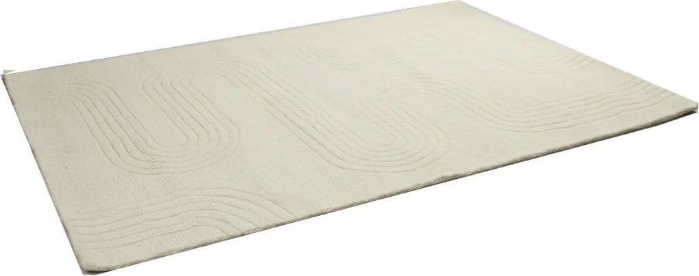 MEDAD - tappeto in lana avorio con decoro